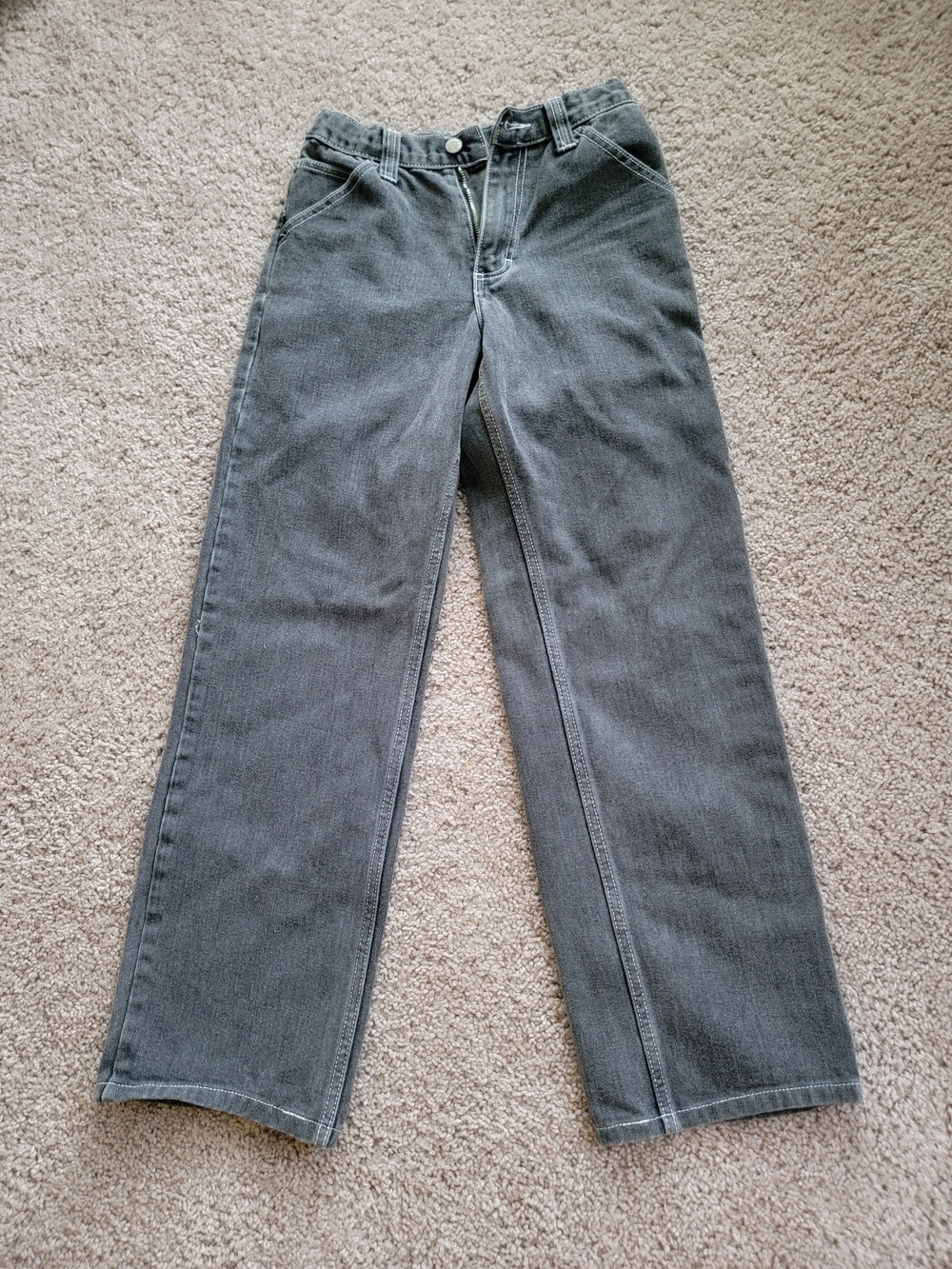 Gray Straight-Leg Jeans